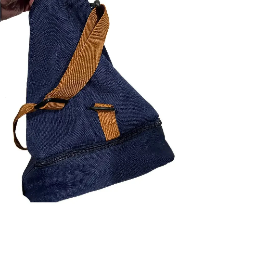 Blue Brown Canvas Totle Duffel Gym Bag 18